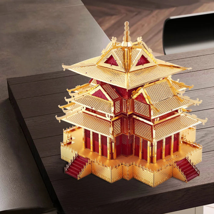 Diy 3D Metal Puzzle Forbidden City Watchtower Adult Gift