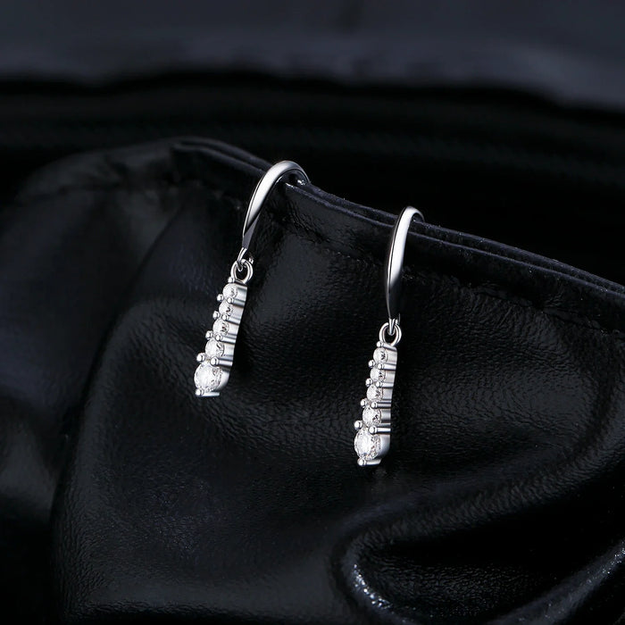 925 Sterling Silver Dazzling Water Drop Earrings In