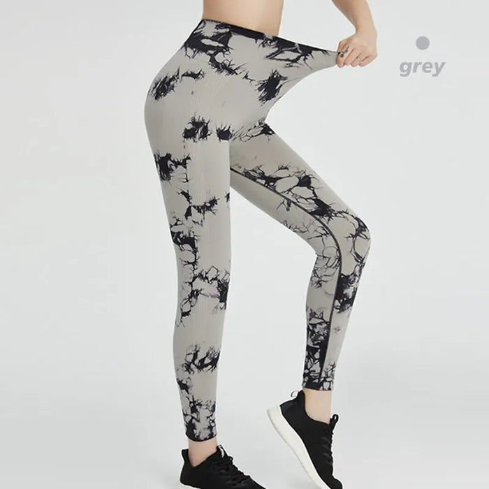 High Waist Tie Dye Yoga Leggings with Scrunch Butt Lift