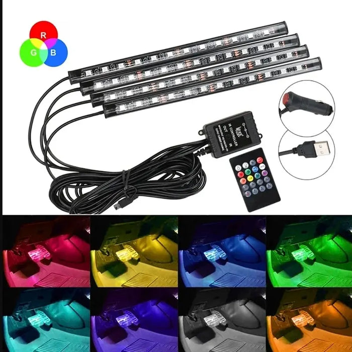 8-Colour Universal Car Rgb Ambient Led Strip Lights Off Road Suv Decor