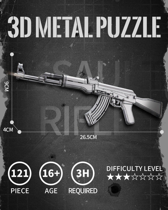Adult 3D Metal Ak 47 Puzzle Kit For Diy Crafts & Gifts