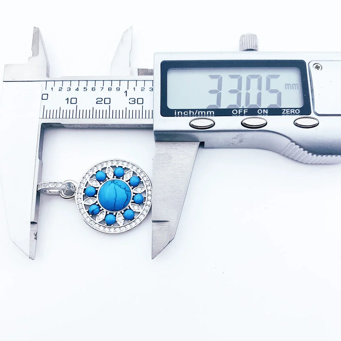 925 Sterling Silver Blue Pendant Fashion Jewelry For Women