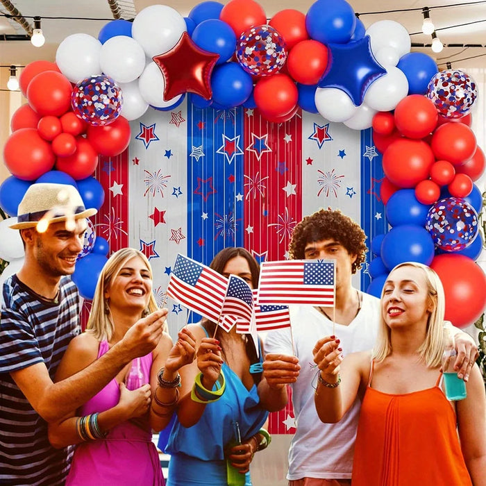 140Pcs Independence Day Balloon Garland Arch Kit Fourth Of July Birthday Party Anniversary Indoor And Outdoor Decorations