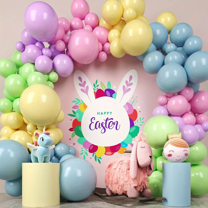 112Pcs Easter Balloons Garland Kit Shower Decoration Gender Reveal Wedding Party Rainbow Candy Birthday Colourful Background
