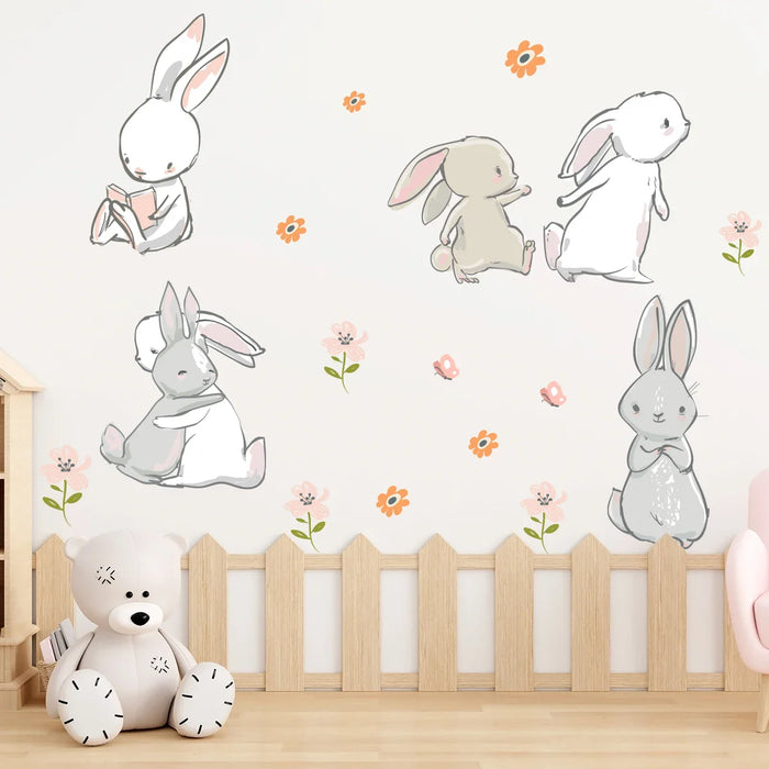 Adorable Rabbit Wall Stickers For Kids Room Decor