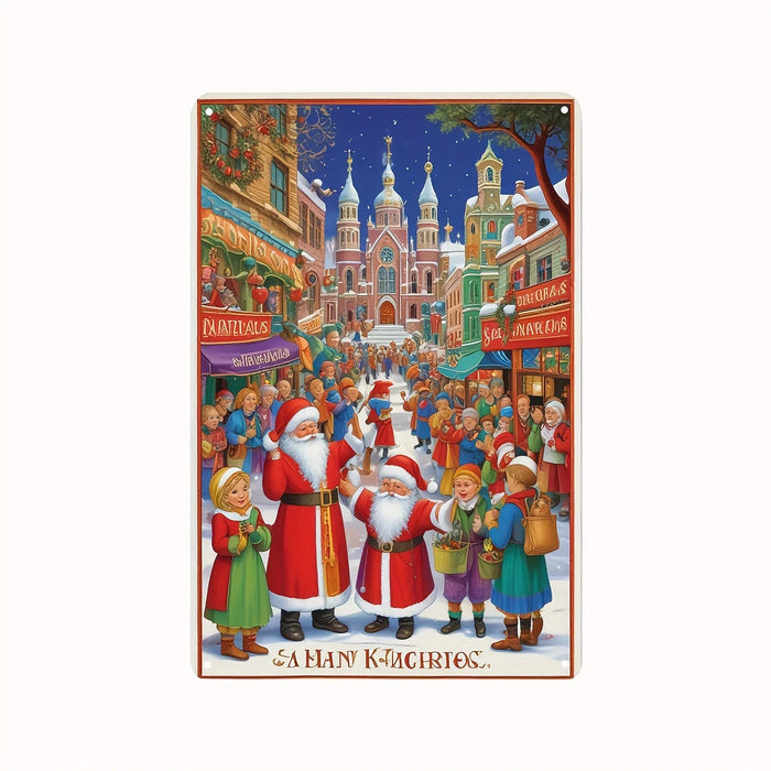 Seasonal Tin Wall Art Festive Hanging Decor