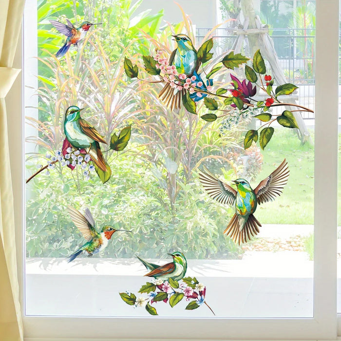 Watercolour Bird Branch Window Stickers For Home Decor