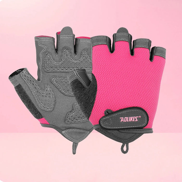 Pair of Half Finger Gym Gloves Unisex Wrist Weightlifting Gear