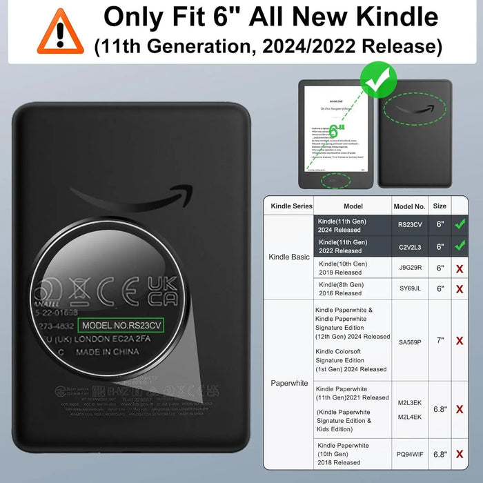 For 6 Inch All-New Kindle 11Th Generation-2024 / 2022 Release Lightweight Shell Case With Auto Wake / Sleep
