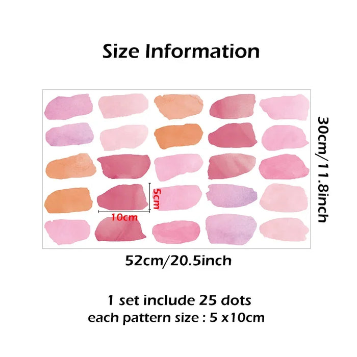 25 Watercolour Paint Strokes Wall Stickers For Kids Room Decor