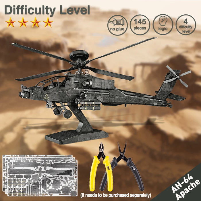 3D Puzzle Fighter Helicopter Model Kit Teen Gift