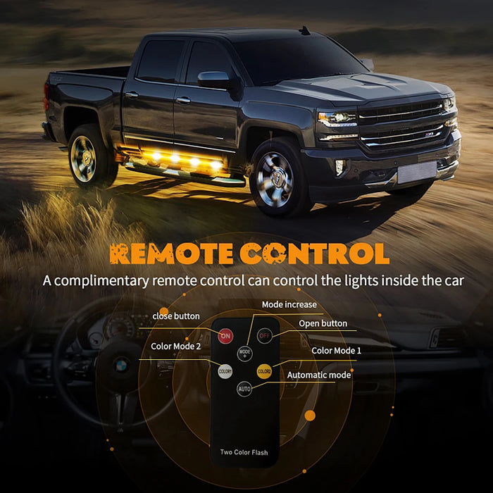 2Pcs Led Strobe Light Bar For Trucks Suv Remote Control Flashing Warning Lamp Strip