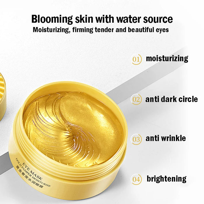 60 Piece Gold Crystal Collagen Eye Mask For Dark Circles & Bags