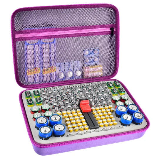 Battery Organizer Case Tester Storage Holder For Aa Aaa 9V C D Lithium