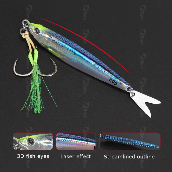 2024 3D Printed Fast Sinking Metal Jig Lure 20G To 80G