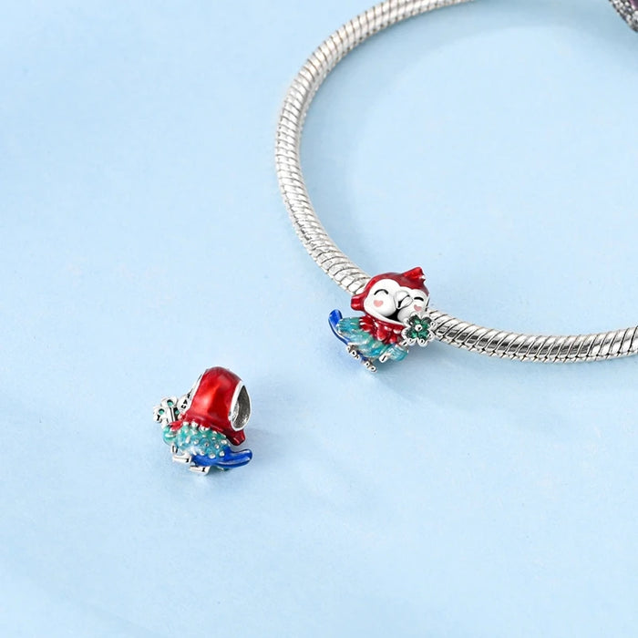 925 Sterling Silver Macaw Charm Pendant Fits Bracelet Diy Gift For Women