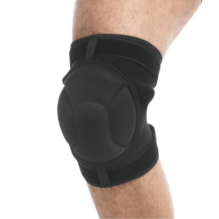 Pair of Adjustable Black Knee Pads For Sports Anti Slip Sponge Support