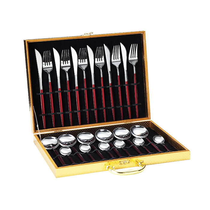 24 Piece High Grade Stainless Steel Tableware Set In Gift Box