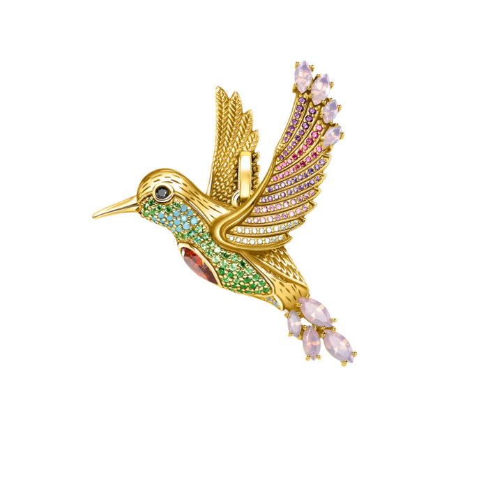 925 Sterling Silver Large Hummingbird Pendant Jewelry For Women Gold Gift Accessory 2022