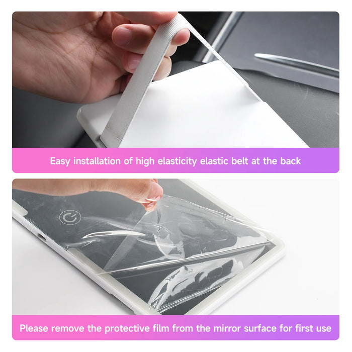 Ultra Thin Led Car Makeup Mirror Dimmable Touchscreen Usb Charge Fits Sun Visor Women Auto Vanity