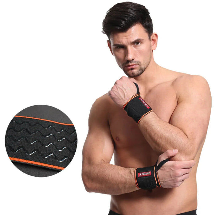 Pair of Weight Lifting Wrist Wraps Padded Support For Gym & Cross Training