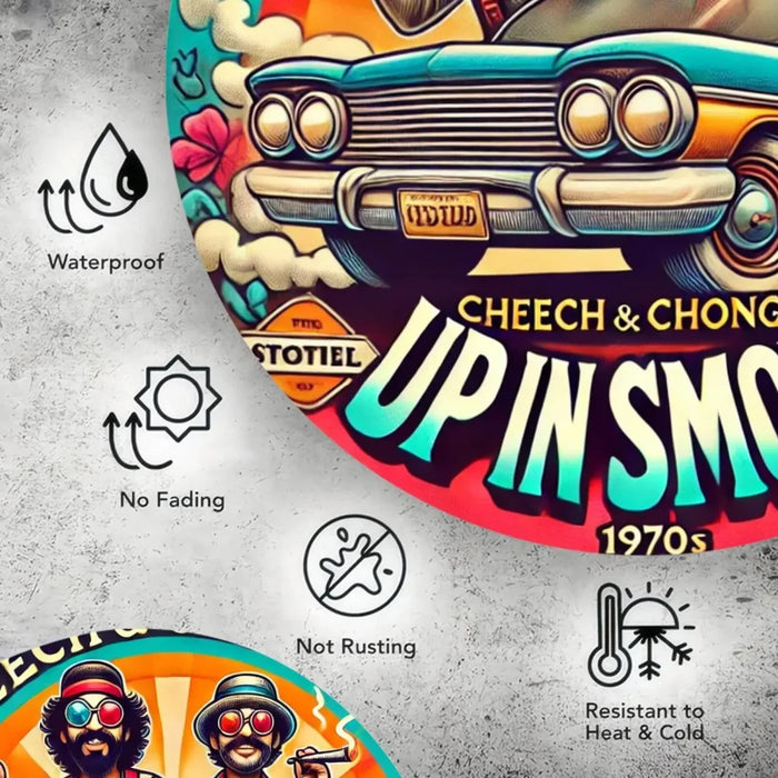 2D Flat Fun Smoking Wall Art Durable Metal Signage For Kitchen Bedroom Bar