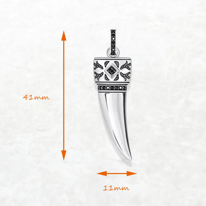 925 Sterling Silver Vintage Wolf Tooth Pendant Summer Jewelry Gift