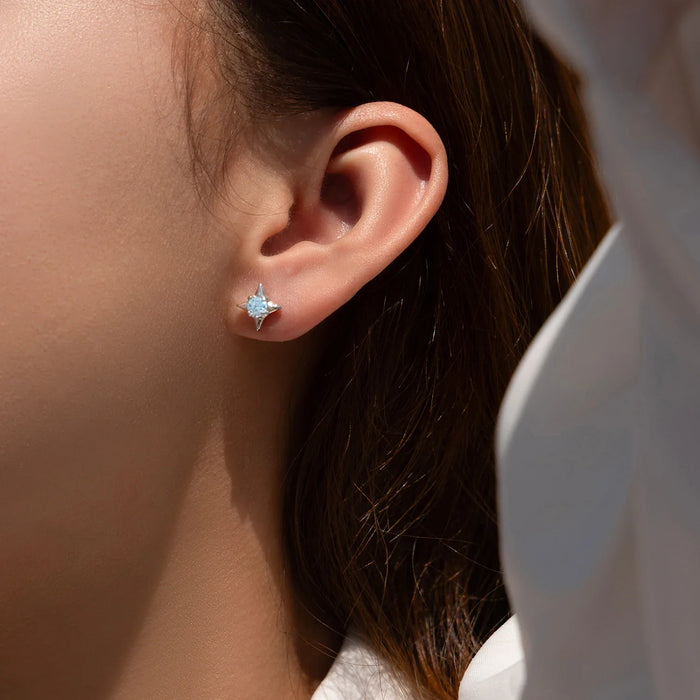 925 Sterling Silver D Colour Moissanite Stud Earrings In