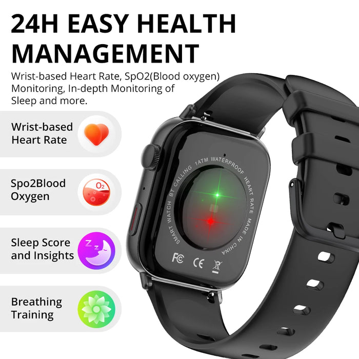 Unisex 1.93 Inch Large Hd Smartwatch With Voice Calling And Health Tracking