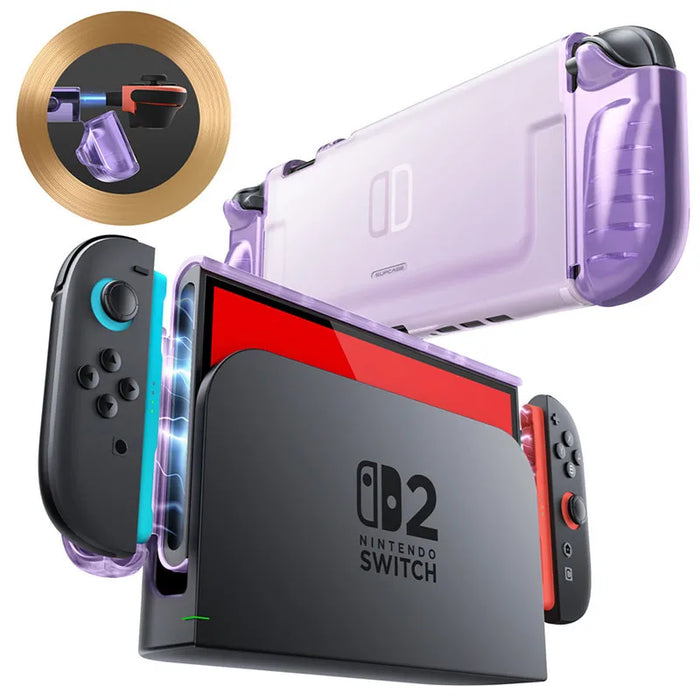 For Nintendo Switch 2 Crystal Protective Clear Case With Quick Release Joycon Design And TPU Grip