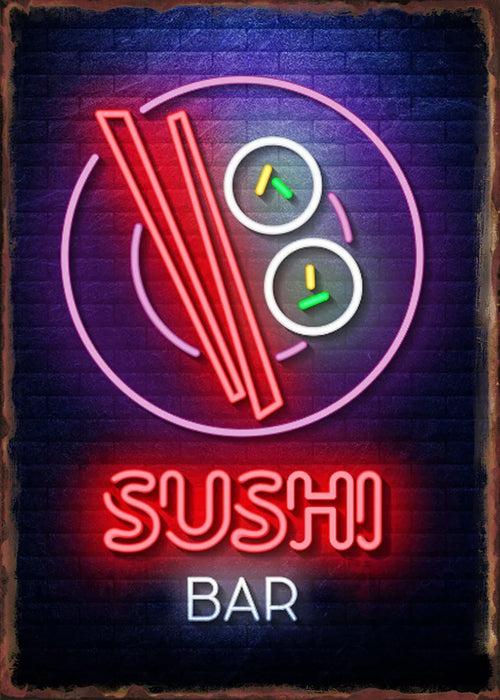 Retro Neon Food Sign Fast Food French Chips Fine Wine Coffee Shop Art