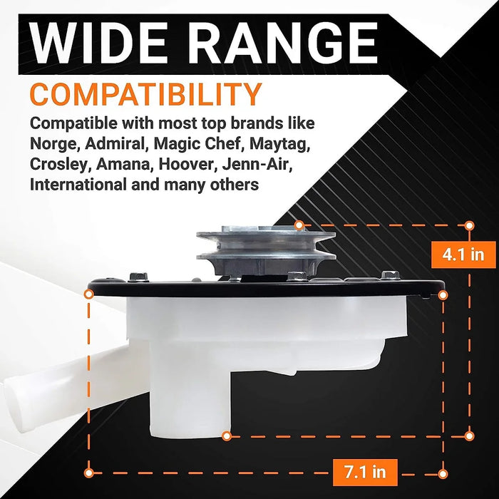 Washer Drain Pump With Pulley Replacement Part Compatible With Maytag Admiral Magic Chef Washers 35-6434 Wp35-6465 Wp35-6780
