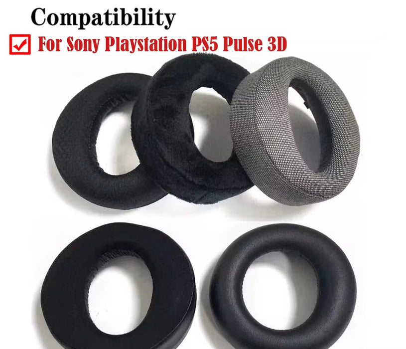 Pair of Memory Foam Ear Pads For Ps5 Pulse 3D Wireless Headphones Replacement Cushions