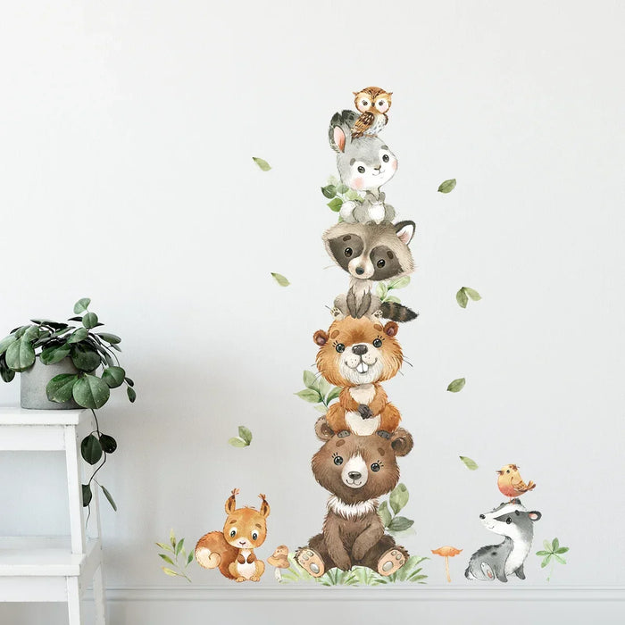 Adorable Animal Wall Stickers For Kids Room Decor