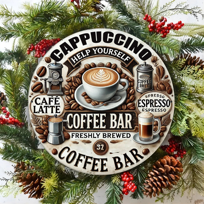 Aluminum Coffee Bar Sign Ideal Wall Decor For Home Cafe & Restaurant