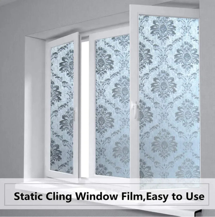 Decorative Privacy Film For Home / Bathroom Glass - Static Cling Vinyl - Removable & Reusable