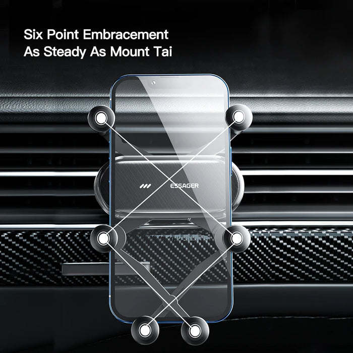 Six Points Gravity Car Phone Holder Air Vent Clip Gps Mount Stand For Iphone 14 Samsung Xiaomi Smartphone Holder Support