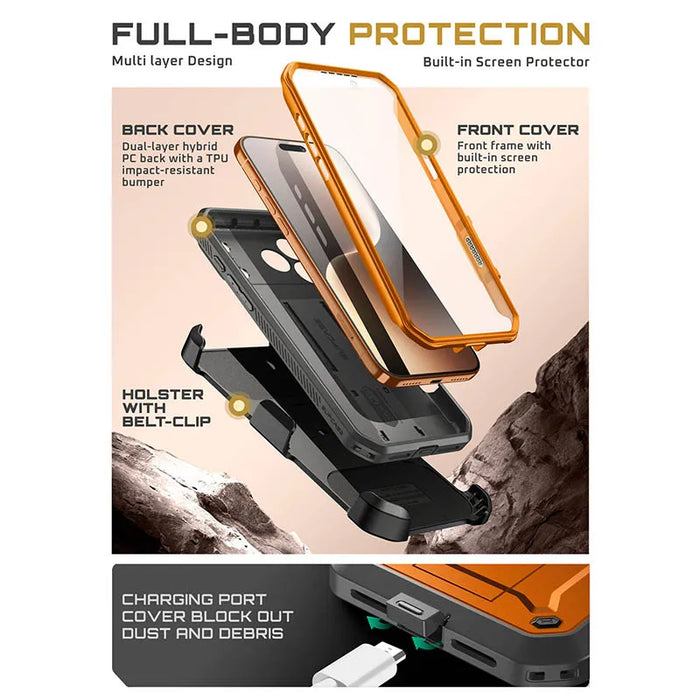 For Iphone 17 Pro Max 6.9 Inch 2025 Ub Pro Full-Body Heavy Duty Rugged Phone Case With Built-In Screen Protector