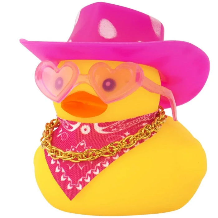 Yellow Cowboy Duck Car Ornaments With Hat And Sunglasses