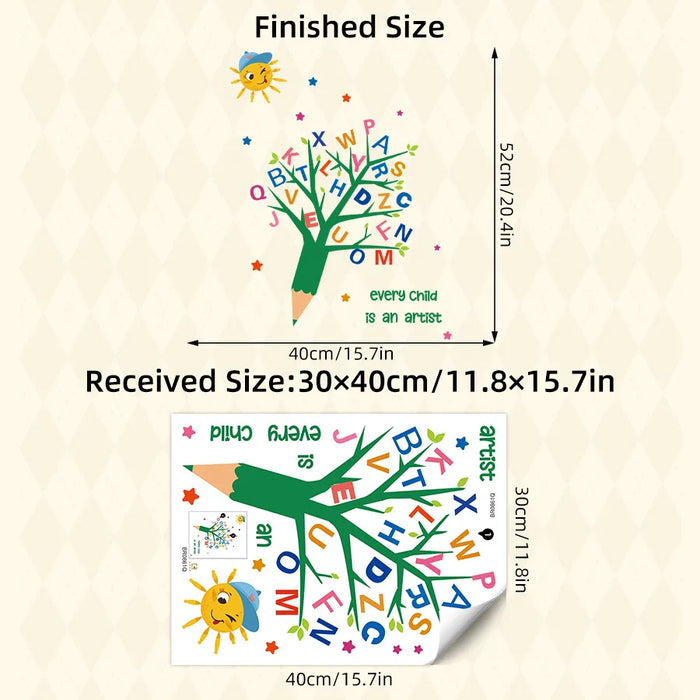 Cartoon Letter Wall Stickers For Kids Room Decor