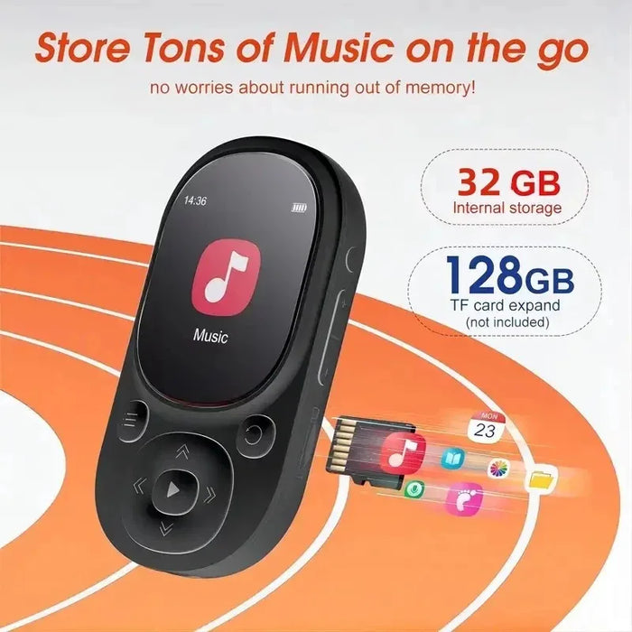 32Gb Clip Mp3 Player Mini Portable Music Player With Fm Radio Recording Pedometer