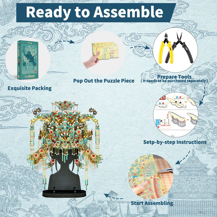 Chinese Phoenix Coronet Model Kit For Home Collection