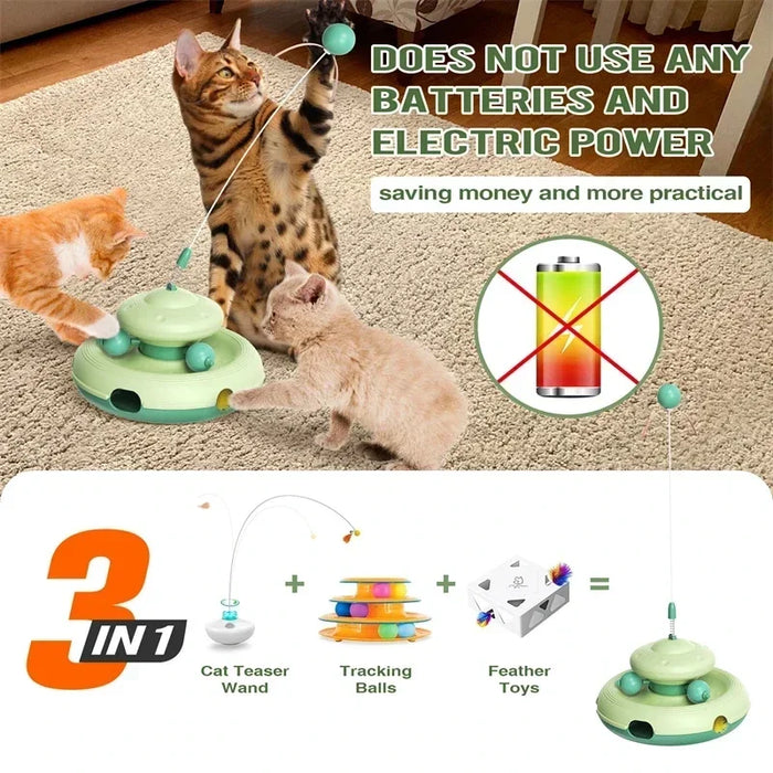 Interactive Cat Ball Toy Teaser High Frequency Swings Kitten Play