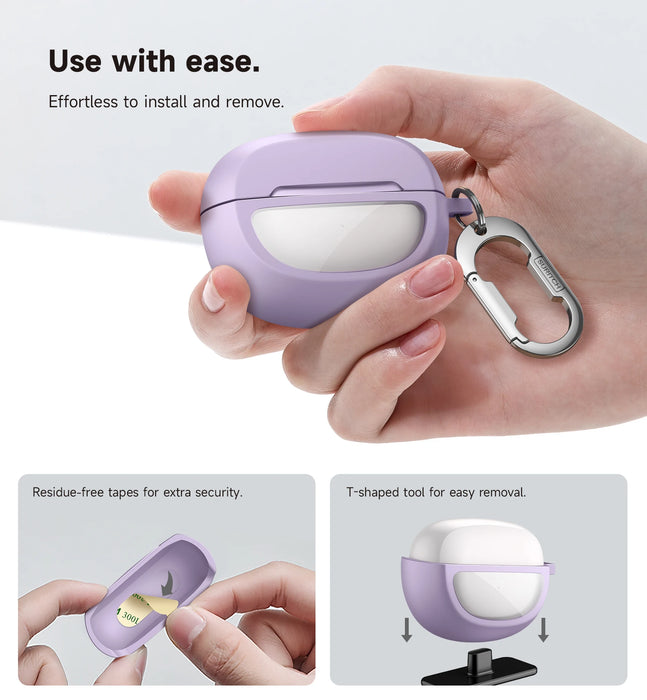 For Bose Ultra Open Slim Stylish Transparent Hard Pc Shock-Absorbing Protective Tpu Shockproof Case With Anti-Lost Keychain