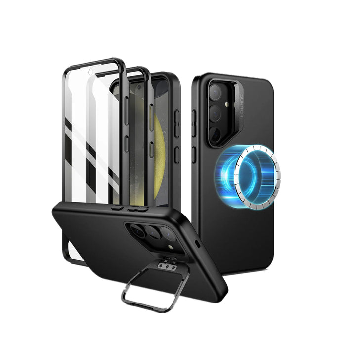 For Samsung Galaxy S24 Plus Full-Body Dual Layer Rugged Shockproof Magnetic Magsafe Compatible Case With Camera Stand