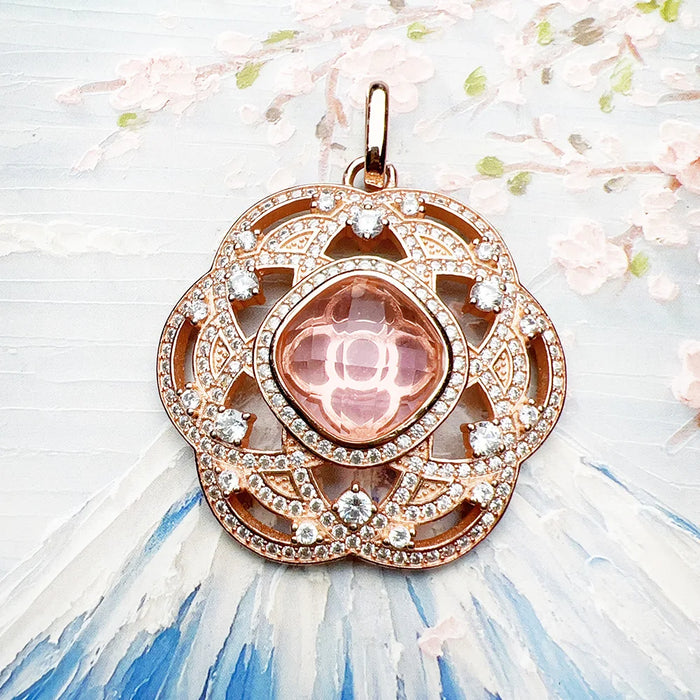 925 Sterling Silver Romantic Rose Flower Pendant New Jewelry Accessory For Women