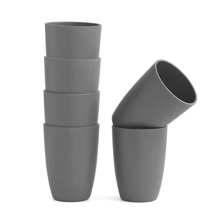 2 / 4 / 6 Piece Reusable Grey Plastic Cups Ideal For Home Kitchen Picnic Camping