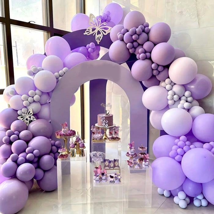 147Pcs Purple Lavender Butterfly Balloon Arch Kit With Purple Butterfly Foil Balloons For Birthdays Weddings Anniversaries