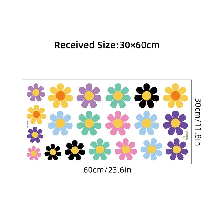 Colourful Flower Wall Stickers For Kids Room Decor