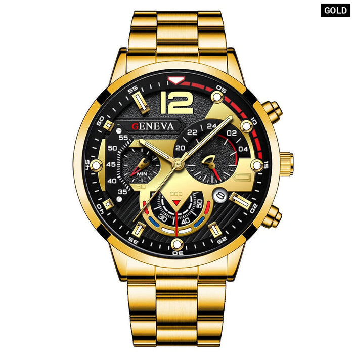 Stainless Steel Analog Watch Calendar